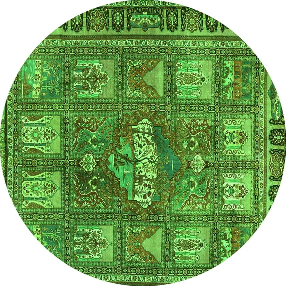 Ahgly Company Indoor Round Animal Green Traditional Area Rugs, 3' Round