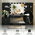 thumbnail image 5 of Richya Modern Makeup Vanity Desk with Lighted Mirror and Sturdy Stool,Makeup Table Sets with Drawers and Shelves, 5 of 7