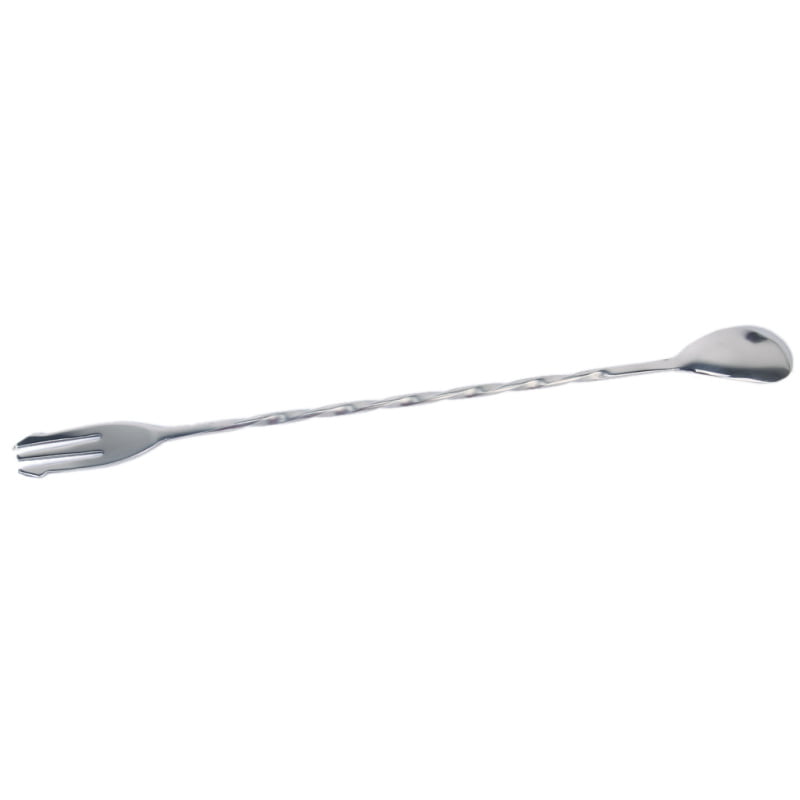 R SODIAL Stainless Steel Swizzle Stick Cocktail Stirrer w/ Spoon and Fork 