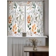 thumbnail image 4 of Green Orange Eucalyptus Curtains 45 Inch Length,Sheer Curtains for Bedroom Living Room Window Summer Watercolor Botanical Leaf Rod Pocket Drapes Kitchen Curtains Small Half Window 42"x45" 2 Panels, 4 of 6