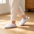 thumbnail image 2 of ZVNAΖH Women's Quilted Plush Closed Toe Slippers Winter Warm Fuzzy House Shoes with Slingback Strap Indoor Bedroom Slides, 2 of 9