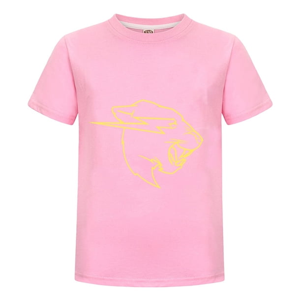 Camiseta Niño Niña MrBeast Estampado Azul Ropa Juvenil Verano Casual Playera Cómoda Regalo Algodón Fan Moda Fresca Diario