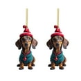 thumbnail image 2 of Dual Christmas Dog Acrylic Car Hangers, Automotive Rearview Mirror Pendant Set for Vehicle Holiday Decoration, 2 of 4