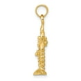 thumbnail image 2 of 14K Yellow Gold Charm Pendant Polished & Textured Double Palm Trees, 2 of 3