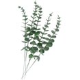 thumbnail image 1 of Plantas de plástico reutilizables, siente el aliento de la primavera: 5 ramas artificiales de eucalipto con follaje verde grisáceo realista, ajustables para decoración durante todo el año, 1 of 7