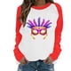 thumbnail image 2 of Xuyuer Mardi Gras Shirts for Women Shirt Funny Mask Graphic Tee Carnival Long Sleeve Shirt V Neck Top, 2 of 6