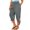 Gray, variant on Women's Capri Pants High Waisted Slit Harem Pants Bow Tie Drawstring Cropped Trousers