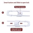 thumbnail image 4 of Cerradura de seguridad de plástico ABS para protección del hogar de niños en forma de U, ajustable, multifunción, para armario de bebé, color blanco, 4 of 5