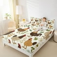 thumbnail image 4 of Homewish Retro Boho Chicken Queen Sheet Sets,Rustic Farmhouse Cabin Flat Sheet,Beige Brown Queen Fitted Sheet For Teens,Luxury Bedroom Decor,4pcs, 4 of 7