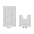 thumbnail image 2 of Better Trends Toilet Rug U-Shaped Set of 2 Piece Contour Rug 100% Cotton Bathroom Mat Soft Absorbent Reversible Washable for Decor Tub Shower Bathroom Floor, 20"x20"|21"x34" White Lux Collection, 2 of 4