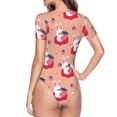 thumbnail image 4 of The Xecao Bunny And Strawberry Women's Crew Neck Body Suit, a short-sleeved bodysuit and basic swimsuit, both comfort and style for dating and daily life, 4 of 9