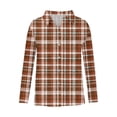 thumbnail image 4 of Enjoytime Shirts for Women Plaid V Neck Collared Long Sleeve Button Down Blouse Business Casual Work Tops Multicolor XXL, 4 of 6