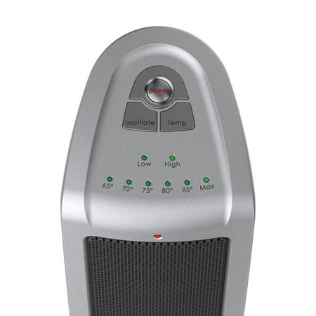 Lasko - Oscillating Ceramic Tower Heater with Electronic Controls - Silver/Black