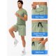 thumbnail image 5 of Pantalones cortos deportivos para hombres con bolsillos de fitness para correr de secado rápido Abanopi Verde claro/XL, 5 of 7