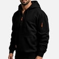thumbnail image 5 of gbyLJF Men's Quarter Zip Drawstring Hoodies Long Sleeve Fleece Pullovers Fall Sweatshirt Running Hiking Clothes, 5 of 7