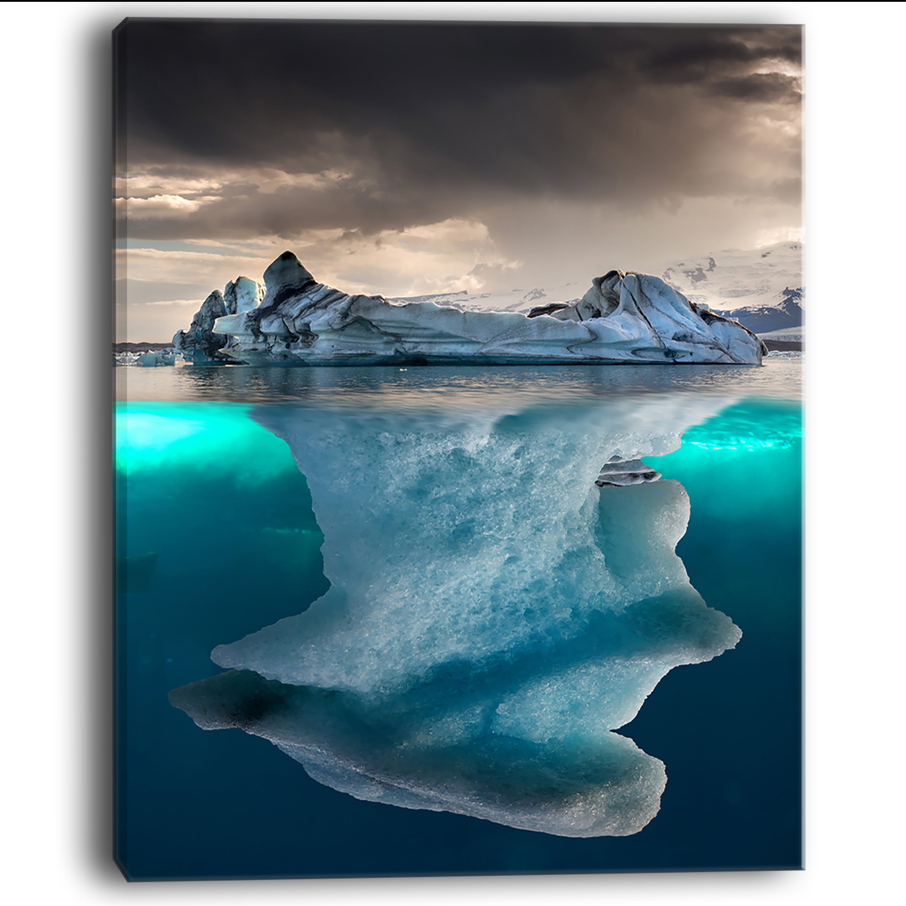 Designart 'Large Iceberg in Sea ' Seascape Photography Canvas Art Print