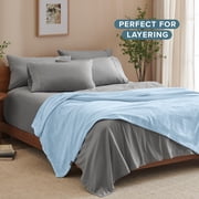 Bare Home Microplush Fleece Blanket - 300 GSM - Fuzzy Microfleece - Soft & Plush - Throw XL, Light Blue