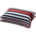 thumbnail image 3 of All American Collection 2pc Modern Contemporary Soft Comfy Bedroom Bedspread Quilt Set (Red/Navy, Twin), 3 of 11