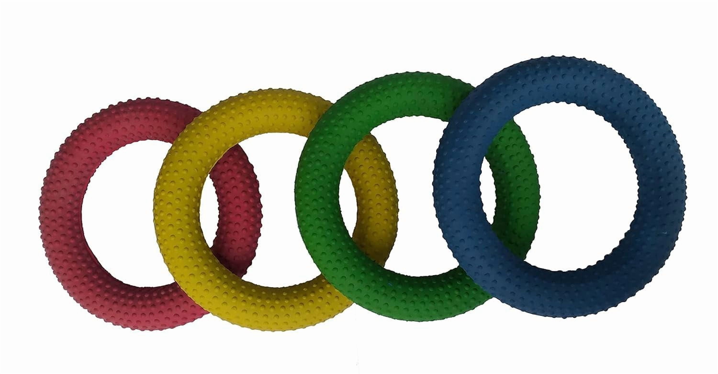 Multicolor Textured Rubber Ring Discs for Adult Outdoor & Lawn Games