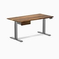 thumbnail image 1 of Desky Dual Hardwood Standing Desk With Drawer - Pheasantwood / 60 x 30 inches / Space Grey, 1 of 10