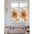 thumbnail image 6 of Tier Curtains 45 Inches Long, Orange Sunflower Window Treatment Curtain Drapes, Spring Summer Botanical Flowers Small Curtain Drapes for Bathroom Laundry Room, 27.5"x45", 2 Panels, 6 of 7