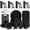 Black, variant on GPED 46 Pieces Wheat Straw Dinnerware Sets for 4, Plates and Bowls Sets With Cutting Board and Fruit Knife, Outdoor Camping Dishes Sets, Microwave & Dishwasher Safe, Lightweight & Unbreakable, Black