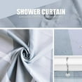 thumbnail image 2 of Light Blue Geometric Stall Short Shower Curtain,Waterproof Design and Polyester,Quick-Drying,Weighted Hem,Small Shower Curtains Set for Bathroom W 36 x H 72,Durable and Washable with 8 Hooks, 2 of 5