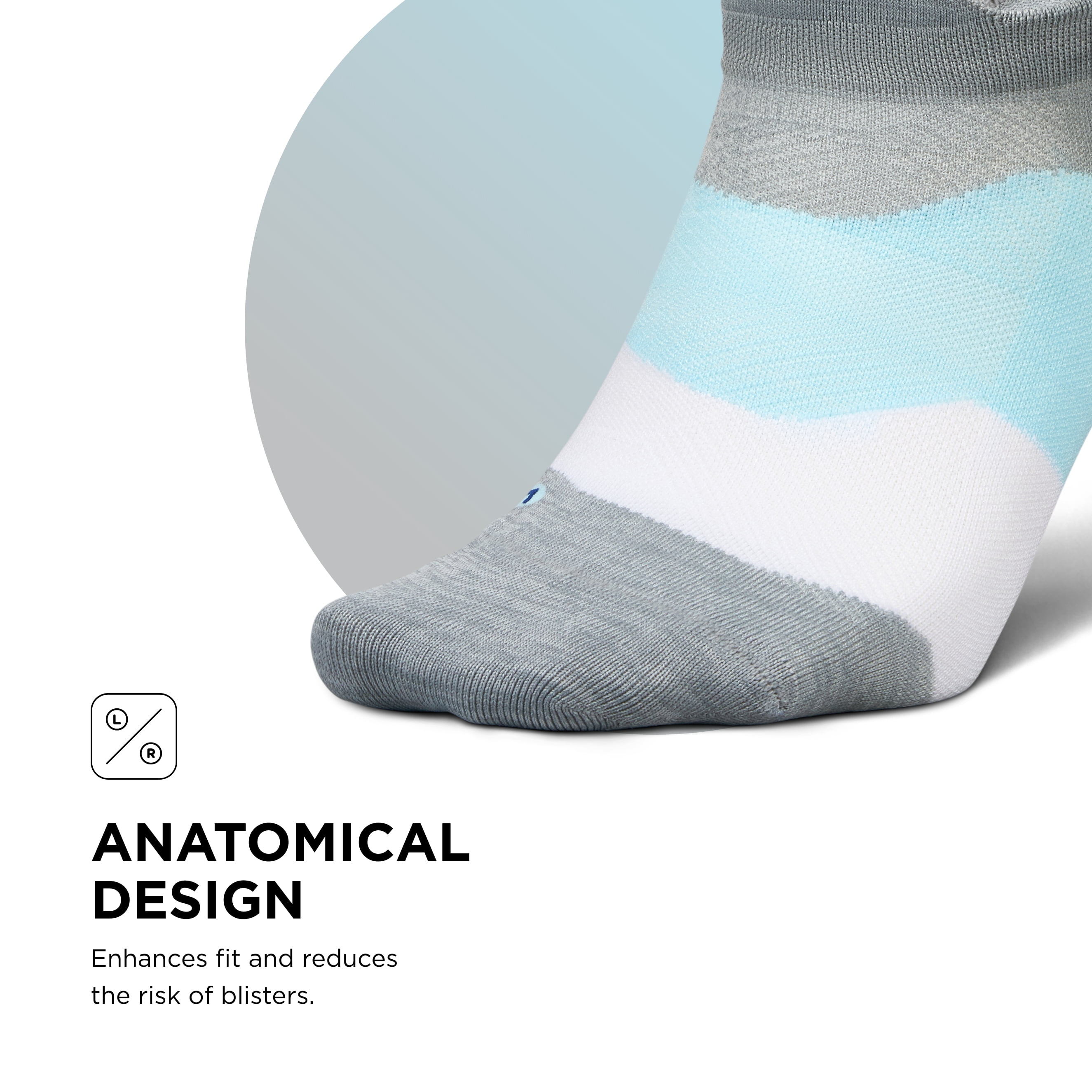 Feetures Elite Ultra Light Cushion Ankle Socks - Sport Sock with Targeted Compression - Gray Sky, S (1 Pair)