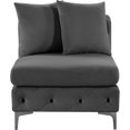 thumbnail image 3 of Meridian Furniture Tremblay Grey Velvet Armless Chair, 3 of 8