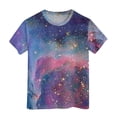 thumbnail image 4 of 2DXuixsh Vêtements d'Été pour Filles T-Shirt Mignon Hauts Juniors T-Shirts Graphiques pour Adolescentes Mode Ciel Cosmique Imprimé Manches Courtes T-Shirt Col Rond Imprimé Hauts d'Été Rose Taille 110, 4 of 4