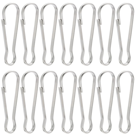 1 Box 50 Pack Lanyard Snap Spring Hooks Metal Snap Hooks 1.18 Inch Stainless Steel Silver Flag Pole Gourd Gate Push Hanging Buckles DIY