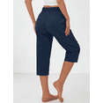 thumbnail image 3 of Rosvigor Plus Size Womens Hiking Capri Pants High Waisted Drawstring Athletic Joggers Quick Dry Workout Lounge Travel Cropped, 3 of 7