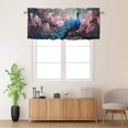 thumbnail image 2 of Peacock Valance Curtain for Kitchen Retro Floral Elegant Bird Watercolor Peacock Feather Privacy Decorative Rod Pocket Short Window Valance Curtains 54 by 18 in, 1 Panel, 2 of 6