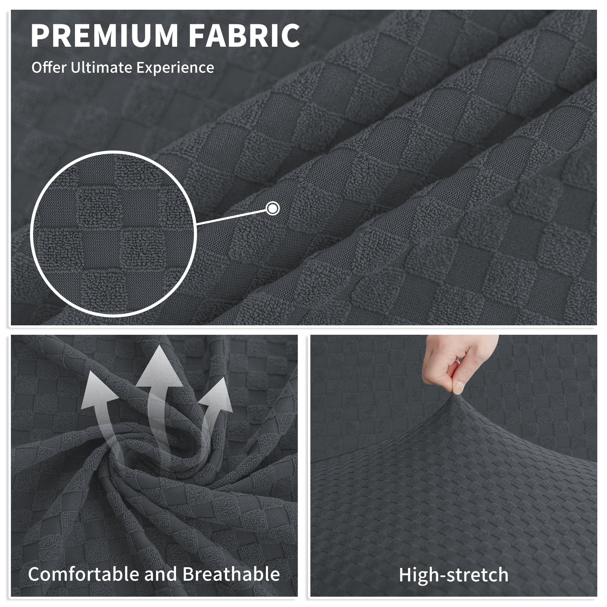 JIATER 1-Piece Sofa Cover Stretch Couch Cover Washable Sofa Slipcover Furniture Protector for Loveseat Sofa,Dark Gray