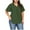 Army Green, variant on HAiming Womens Plus Size Tops Summer Short Sleeve Solid V Neck Shirts Dressy Casual Loose Business Pleated Blouse