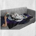thumbnail image 6 of Outer Space Soft Flannel Fleece Throw Blanket, Kitten in Astronaut Hat Looks at Cosmic Rays UFO Universe Celestial Theme, Cozy Plush for Indoor and Outdoor Use, 60" x 80", Purple White, by Ambesonne, 6 of 6