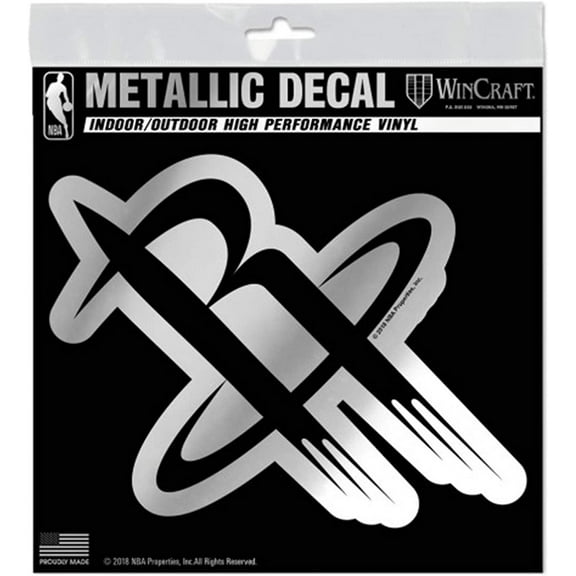 Houston Rockets 6 Inch Decal Sticker, Metallic Chrome Shimmer Design