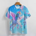 thumbnail image 3 of Rainbow Horse with Wings T Shirts Basic T-Shirt Short Sleeve Ladies Tee Shirt Summer Graphic Clothing, 3 of 6