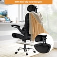 thumbnail image 3 of Joqixon High Back Office Chair Ergonomic Mesh Desk Chair with Adjustable Lumber Support, Headrest and Flip up Armrest, Black, 3 of 17