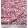 thumbnail image 1 of Soimoi Cotton Poplin Fabric Leaves & Floral Block Print Fabric by Yard 42 Inch Wide, 1 of 3