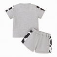 thumbnail image 3 of kpoplk Toddler Baby Girl Summer Outfit Short Sleeve T Shirt Top Casual Shorts Set Infant Newborn Clothes 6 12 18 24 Month 18-24 Months,Grey, 3 of 9