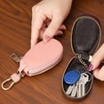 thumbnail image 2 of Portefeuilles de Clés de Voiture Femmes Couples Porte à Fermeture Éclair Clés Rangement Mini Portable Multi-Fonction Simple Protection Solide Classique Unisexe PU Rouge, 2 of 6