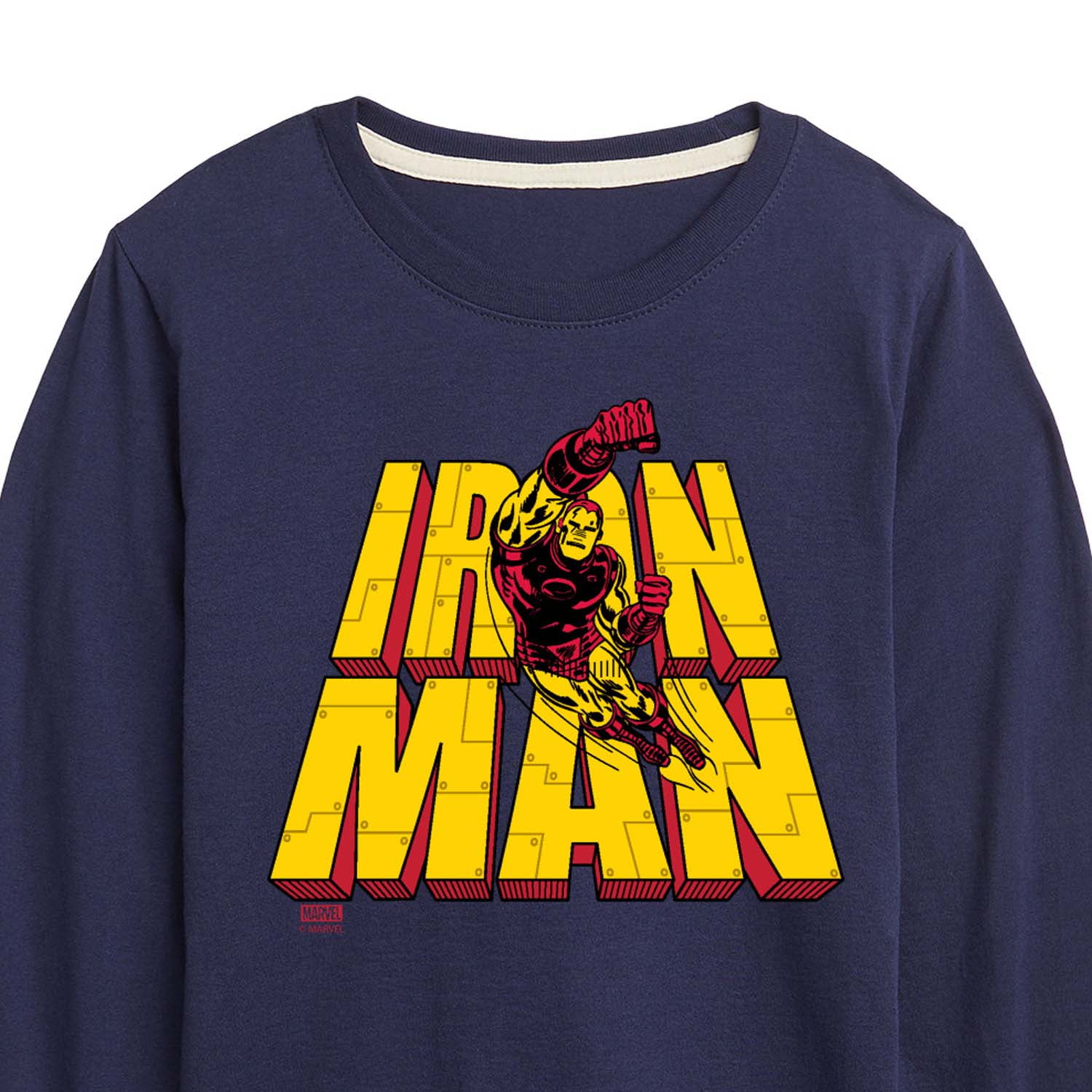 Marvel Iron Man - Stacked Name - Toddler And Youth Long Sleeve Graphic T-Shirt