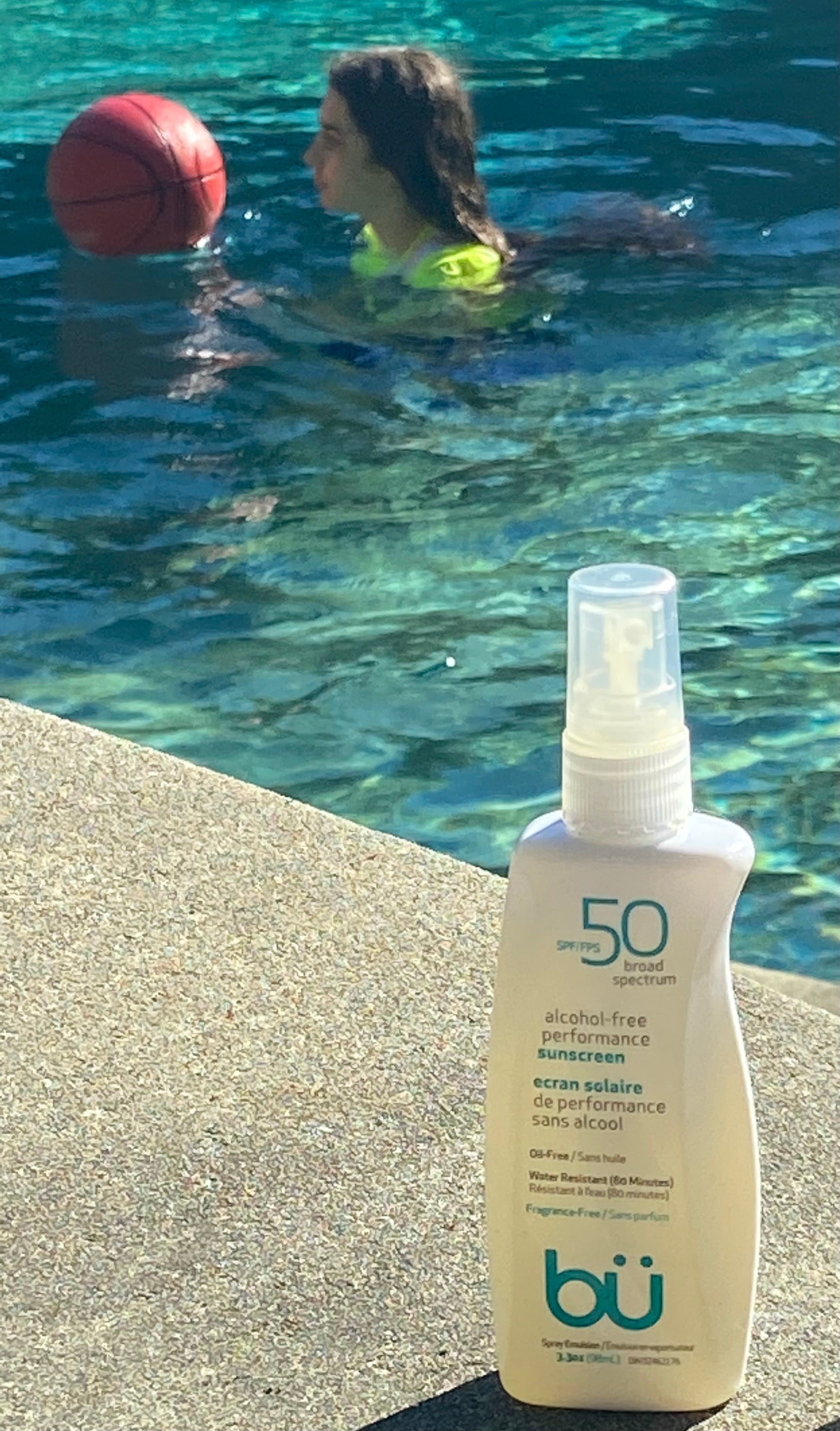 Bu SPF 50 Fragrance-Free Sunscreen Spray, Travel Sport, Water & Sweat Resistant 3.3oz
