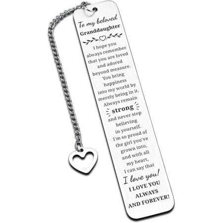 Granddaughter Gifts from Grandma -Stocking Stuffers for Granddaughter Christmas Gifts for Teens Girls Book Mark for Reading Women 16th 18th Birthday Gift for Granddaughter from Grandpa Bookwarm Gifts