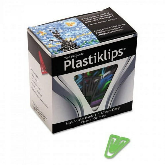 Plastiklips Paper Clips, Large (no. 6), Assorted Colors, 200/box | Bundle of 2 Boxes