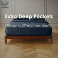 thumbnail image 3 of 28" EXTRA DEEP POCKETS - 700-Thread Count 100% Egyptian Cotton Twin Sheet Set, 4PC (1 Flat, 1 Fitted, 2 Pillowcases) Long Staple Cotton, 700-TC Pure Cotton - Twin, Mediterranean Blue, 3 of 7
