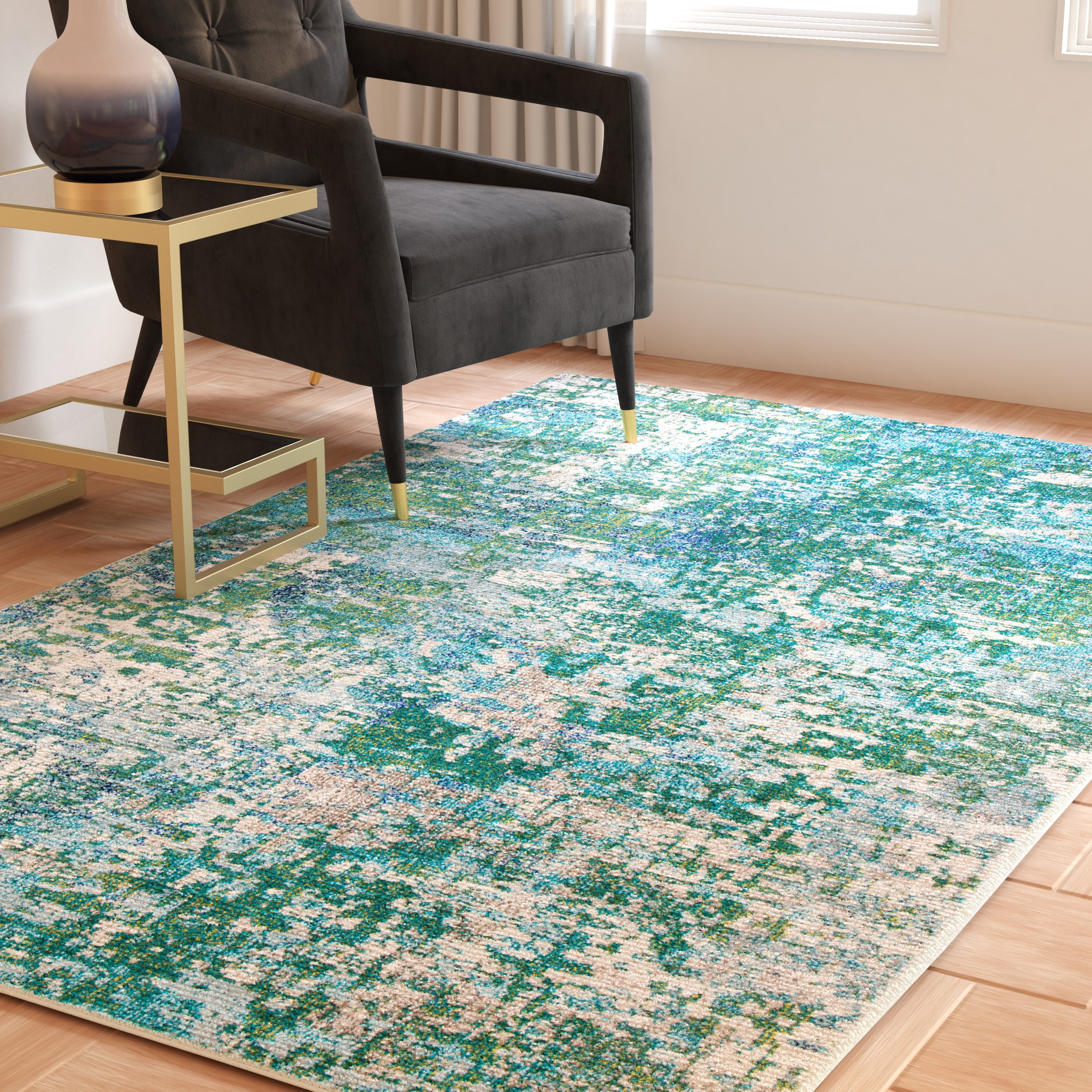 Safavieh Madison Flowers Abstract Area Rug, Green/Turquoise, 12' x 15'