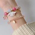 thumbnail image 3 of Pulseras Kawaii Sanrio de felpa Cinnamoroll Kuromi para mujer, pulsera elástica My Melody, cadena para fiesta, boda, joyería de amistad, regalos, 3 of 4