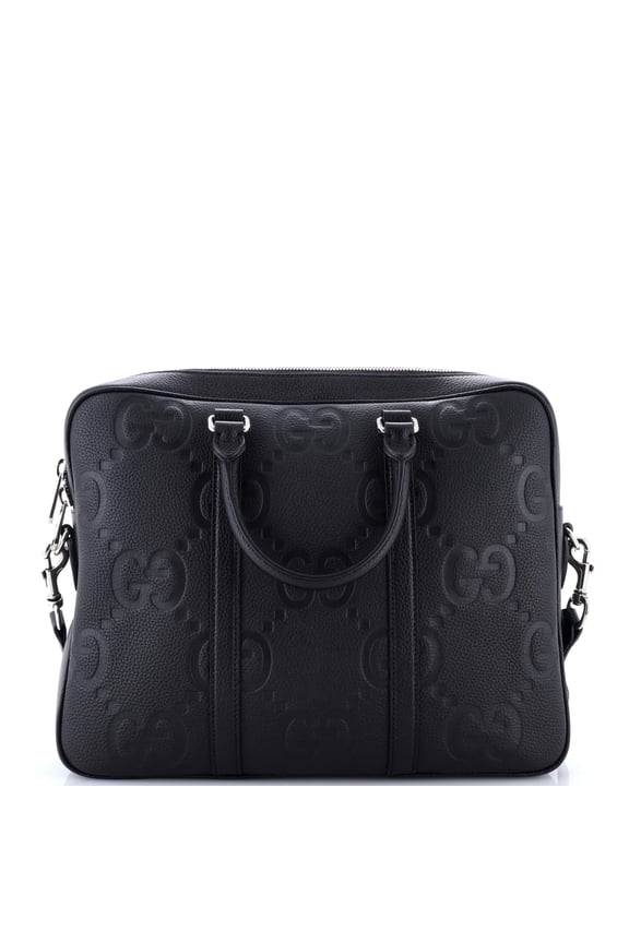 Pre-Owned Convertible Briefcase Jumbo GG Embossed Leather By Rebag